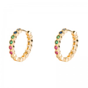 in orecchini di nicchia europei e americani, microorecchini di zircone in rame, colore verde elettroplaccante di colore zirconio grandi orecchini, orecchini rossi di rete