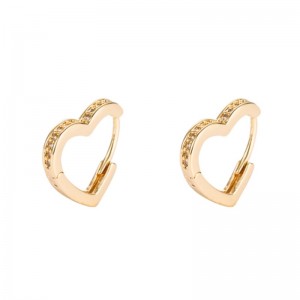 in orecchini di moda coreani in ottone micro-in zirconi femminili temperamento europeo e americano orecchini a forma di cuore